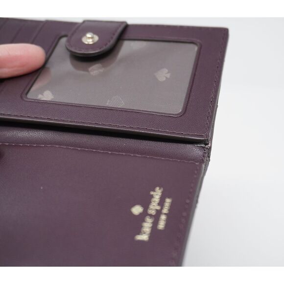 Kate Spade Briar Lane Quilted Mikey Metallic Leather Wallet with Key Ring - Picture 4 of 6